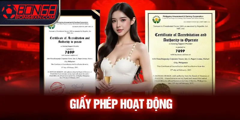 Bon68 được cấp phép và quản lý bởi PAGCOR